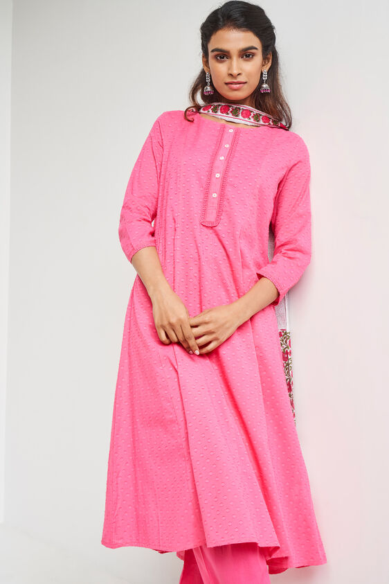 Hot Pink Dobby Flared Suit, Hot Pink, image 1